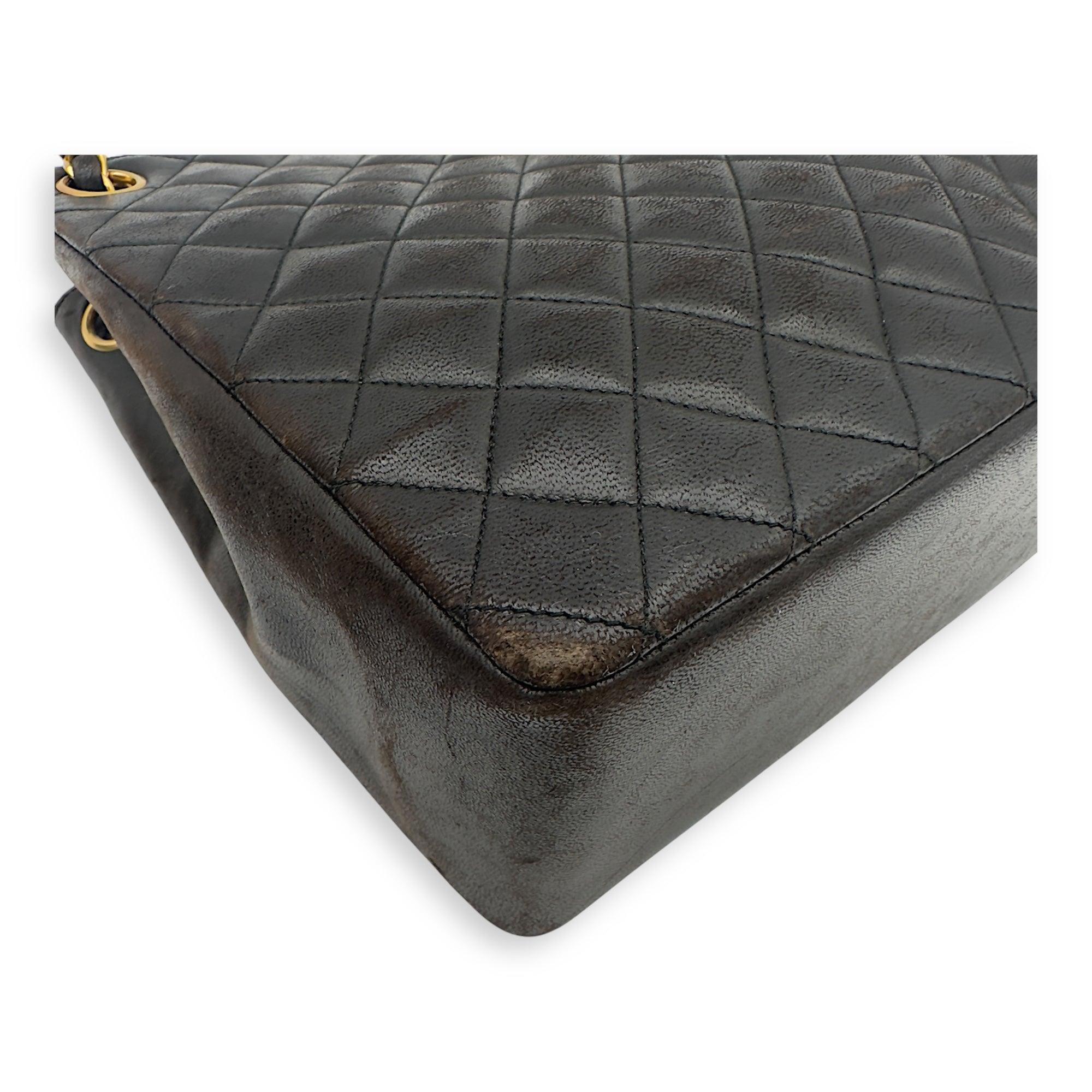 Chanel Vintage CC Tote Bag Black in Lambskin, Gold hardware_16