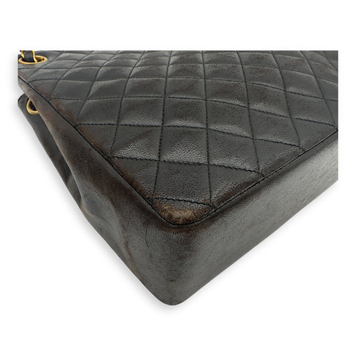 Chanel Vintage CC Tote Bag Black in Lambskin, Gold hardware_16