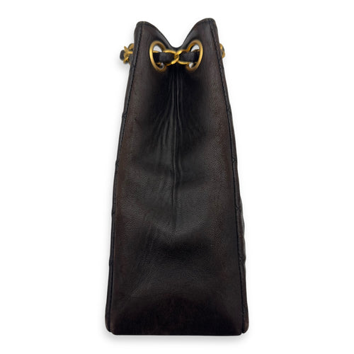 Chanel Vintage CC Tote Bag Black in Lambskin, Gold hardware_4