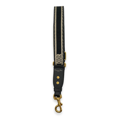 Adjustable Bag Strap Black Bag Accessory in Jacquard, Calf, Gold hardware