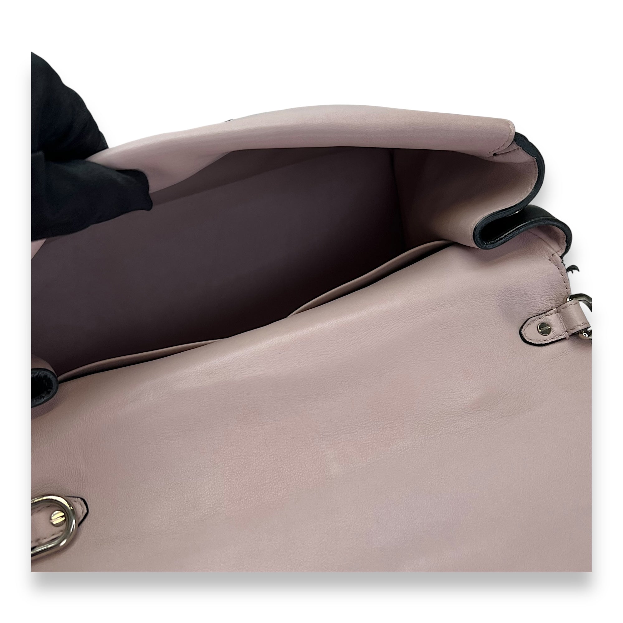 Be Dior Flap Top handle bag in Calfskin, Silver Hardware