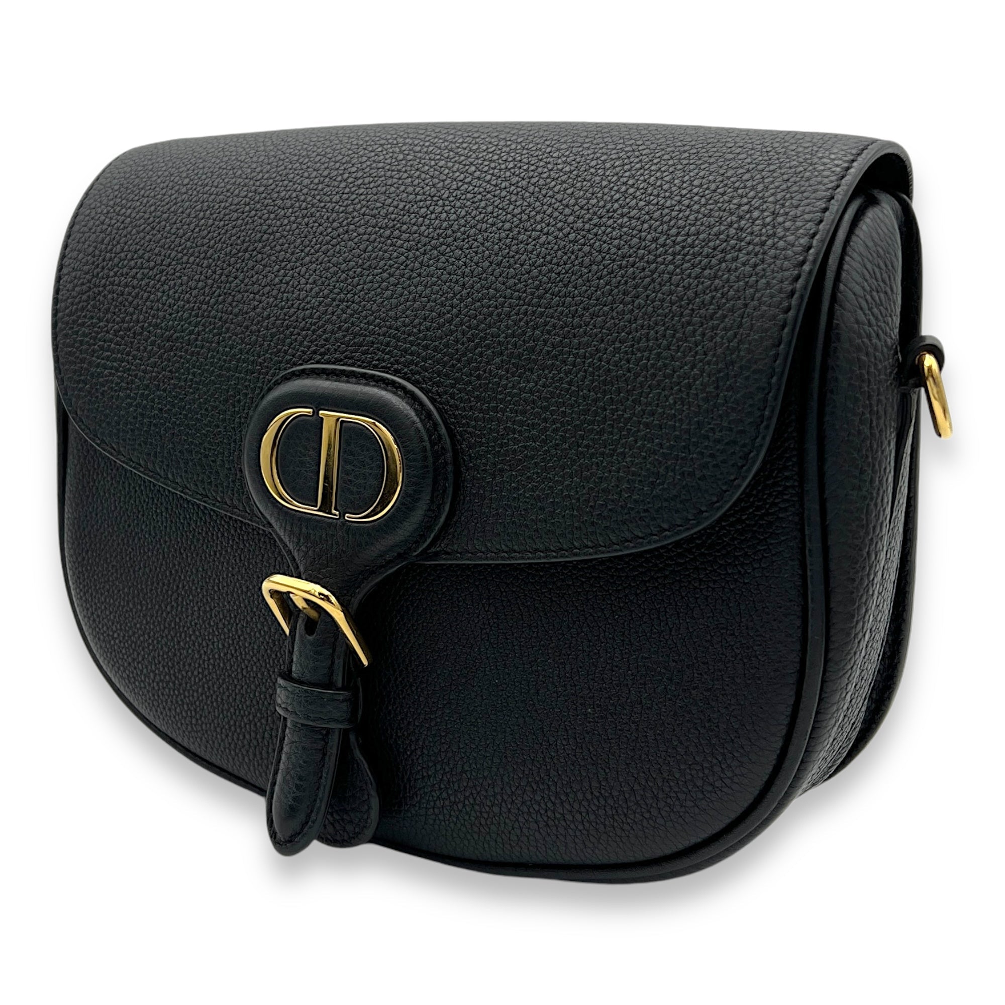 Bobby Shoulder Bag Black in Calfskin, Gold hardware