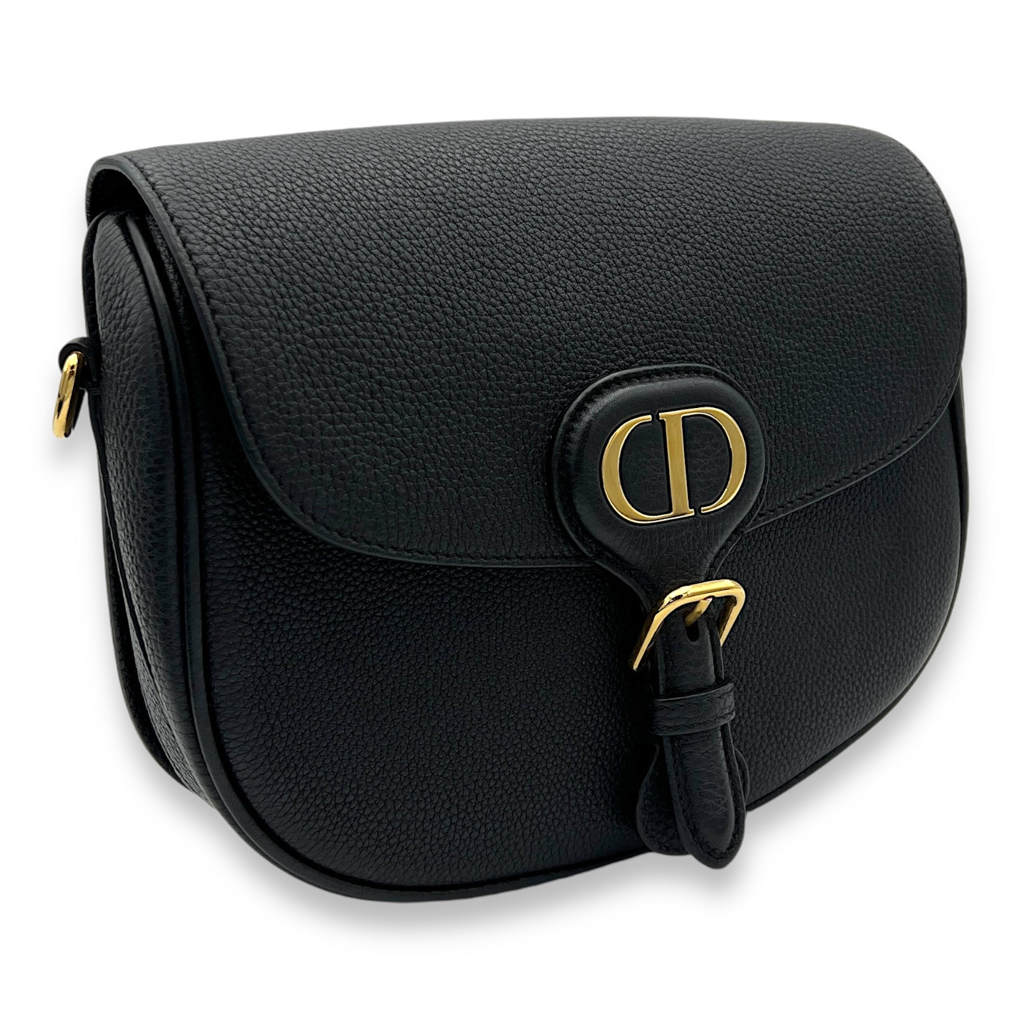 Bobby Shoulder Bag Black in Calfskin, Gold hardware