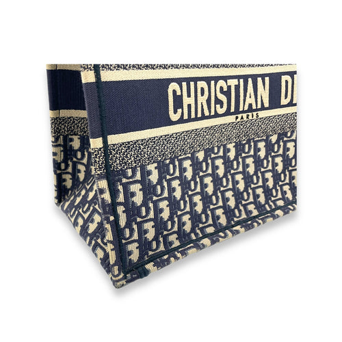 Book Tote Medium Blue Top Handle Bag in Canvas