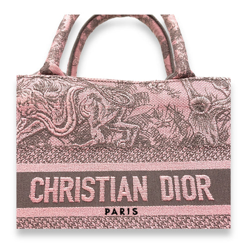 Book Tote Small Pink Top Handle Bag in Canvas