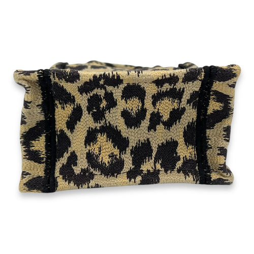 Book Tote Top Handle Bag Mini Vertical Brown in Jacquard, Gold hardware