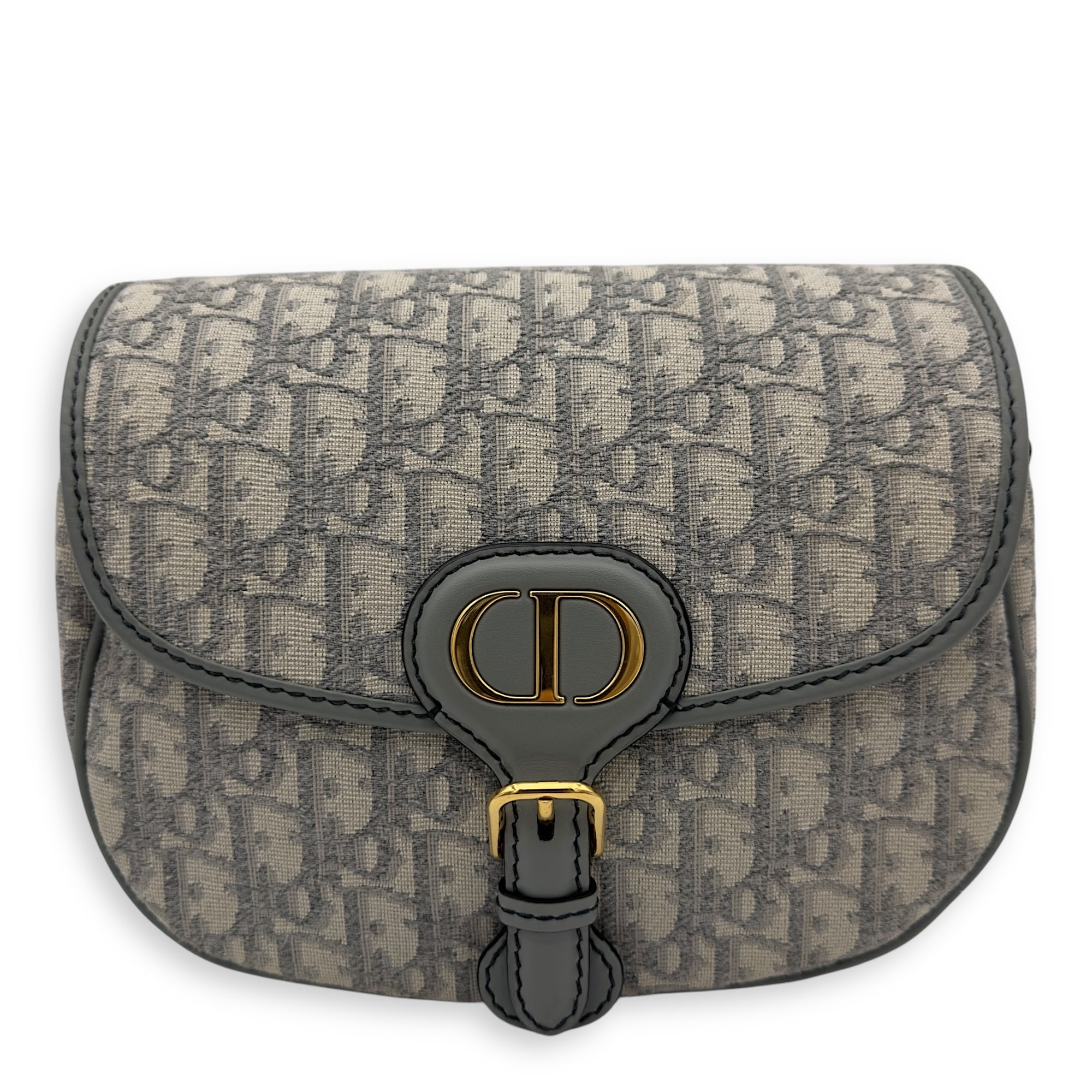 Christian Dior Bobby Crossbody Bag Grey in Jacquard, Gold hardware_1