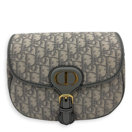 Christian Dior Bobby Crossbody Bag Grey in Jacquard, Gold hardware_1