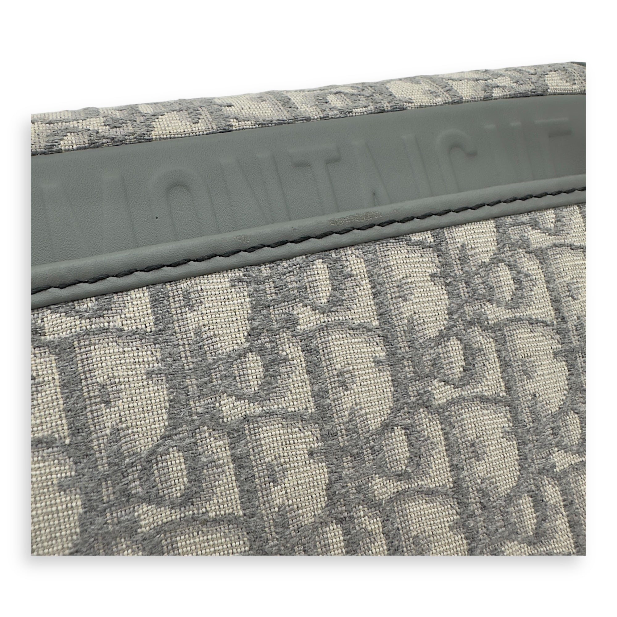 Christian Dior Bobby Crossbody Bag Grey in Jacquard, Gold hardware_13