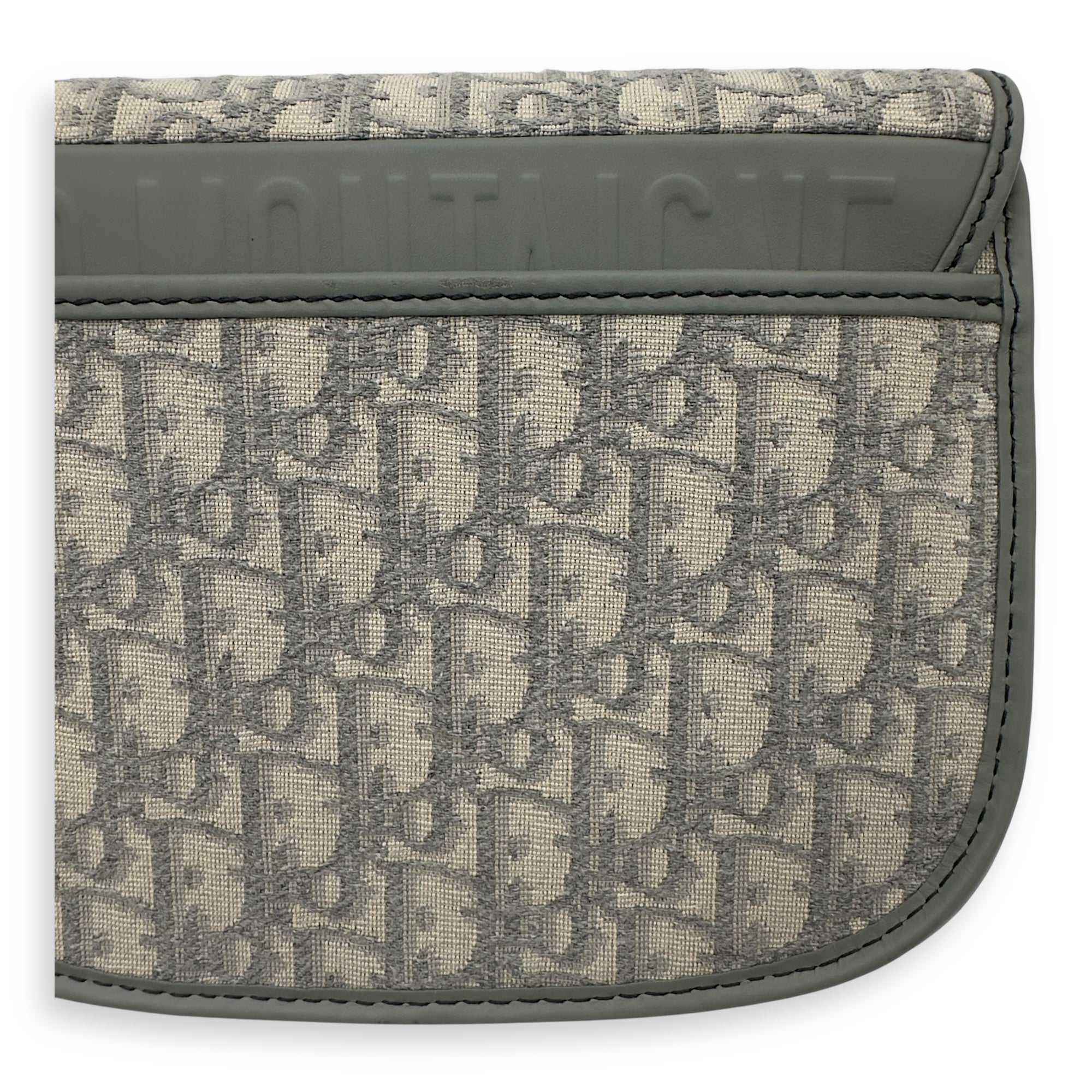 Christian Dior Bobby Crossbody Bag Grey in Jacquard, Gold hardware_14