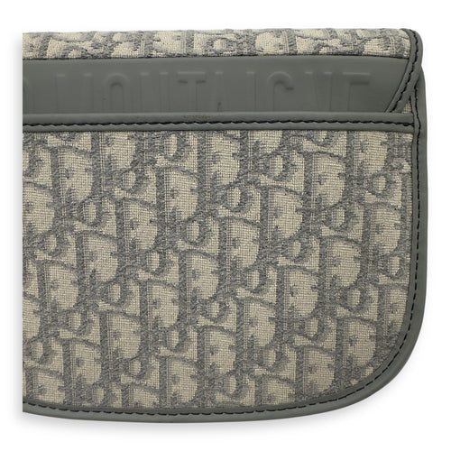 Christian Dior Bobby Crossbody Bag Grey in Jacquard, Gold hardware_14