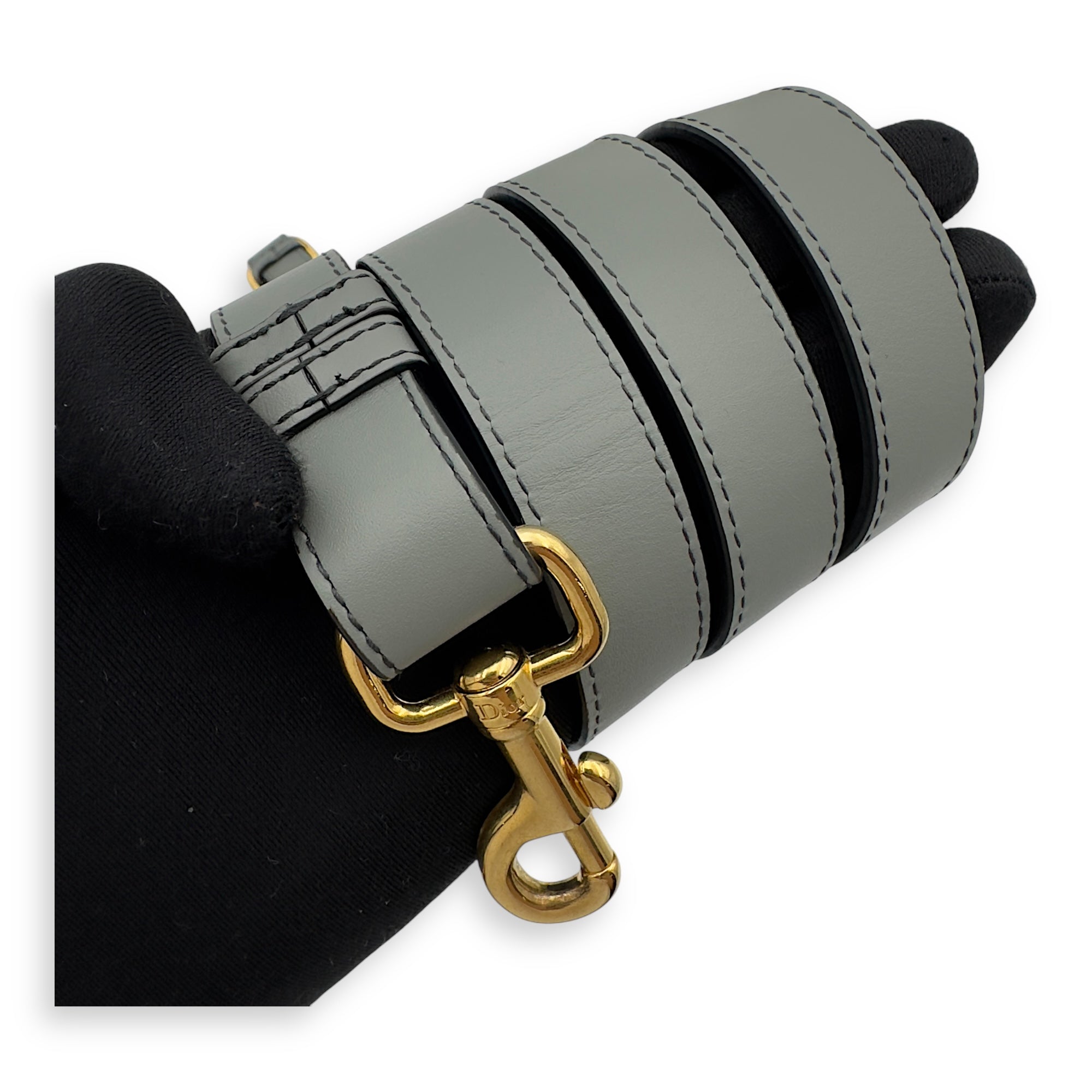 Christian Dior Bobby Crossbody Bag Grey in Jacquard, Gold hardware_22