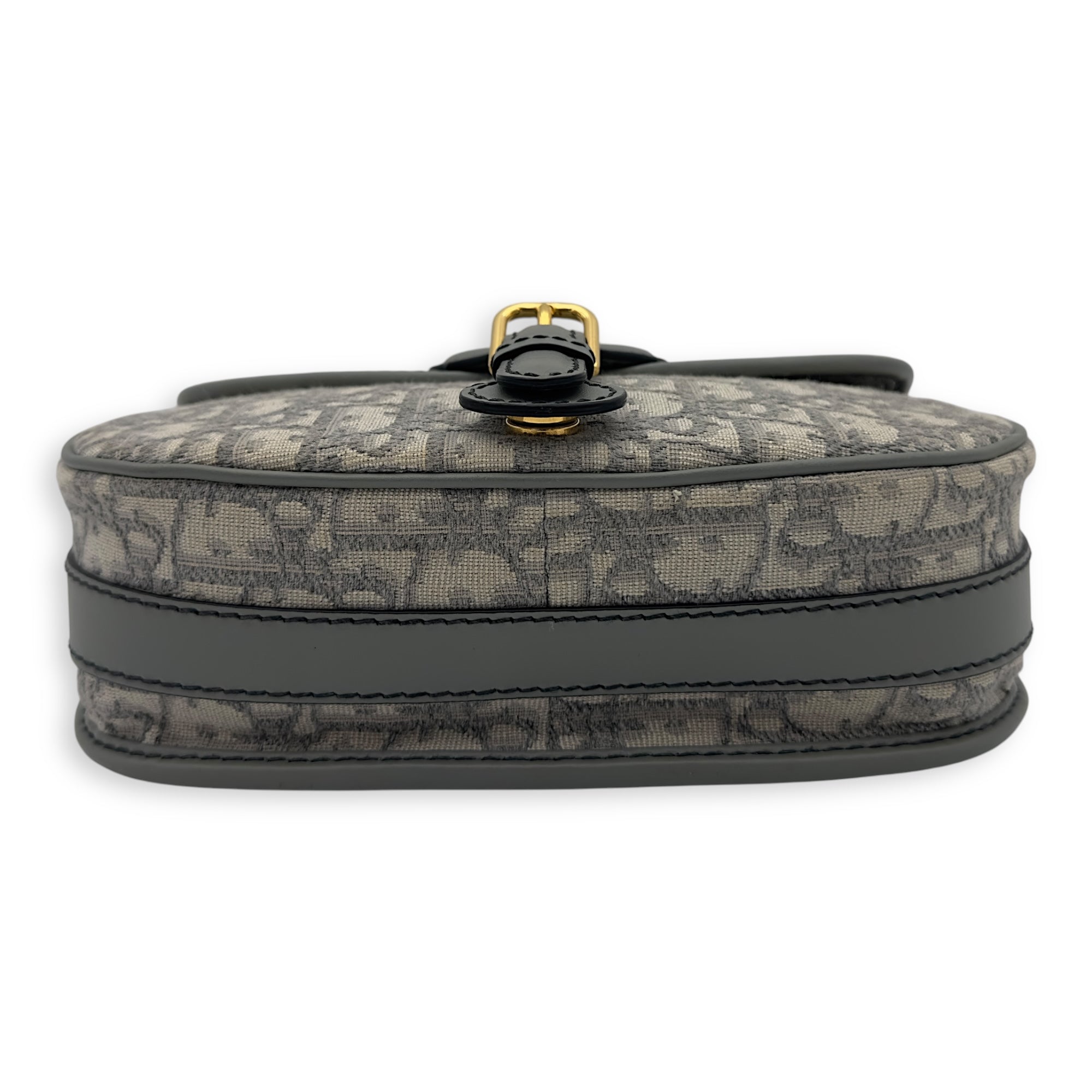 Christian Dior Bobby Crossbody Bag Grey in Jacquard, Gold hardware_5