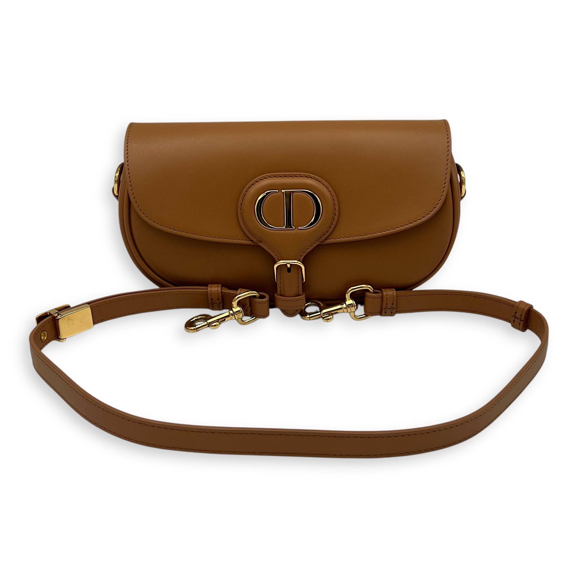 Christian Dior Bobby East West Brown Shoulder Bag in Calfskin, Gold hardware_16