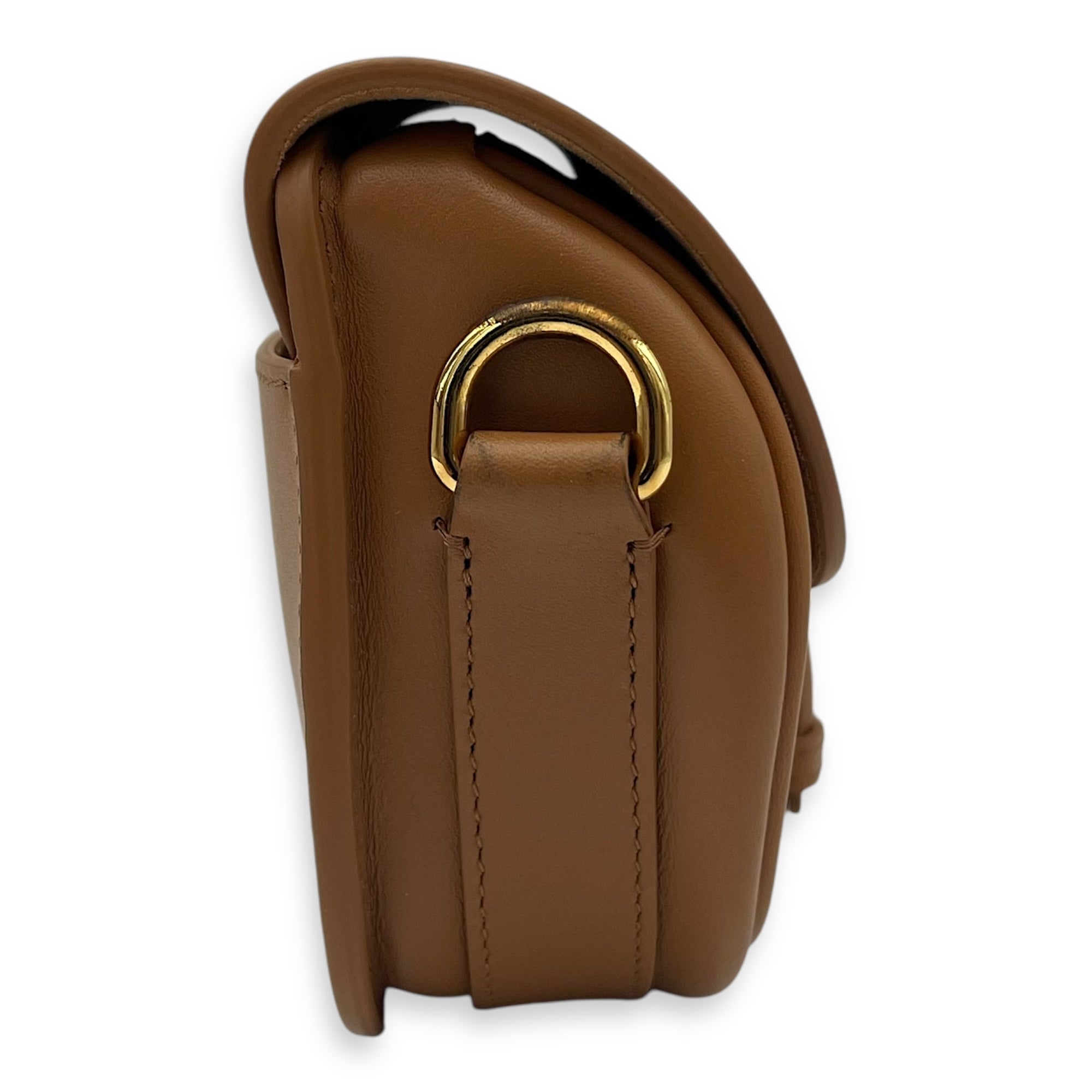 Christian Dior Bobby East West Brown Shoulder Bag in Calfskin, Gold hardware_4