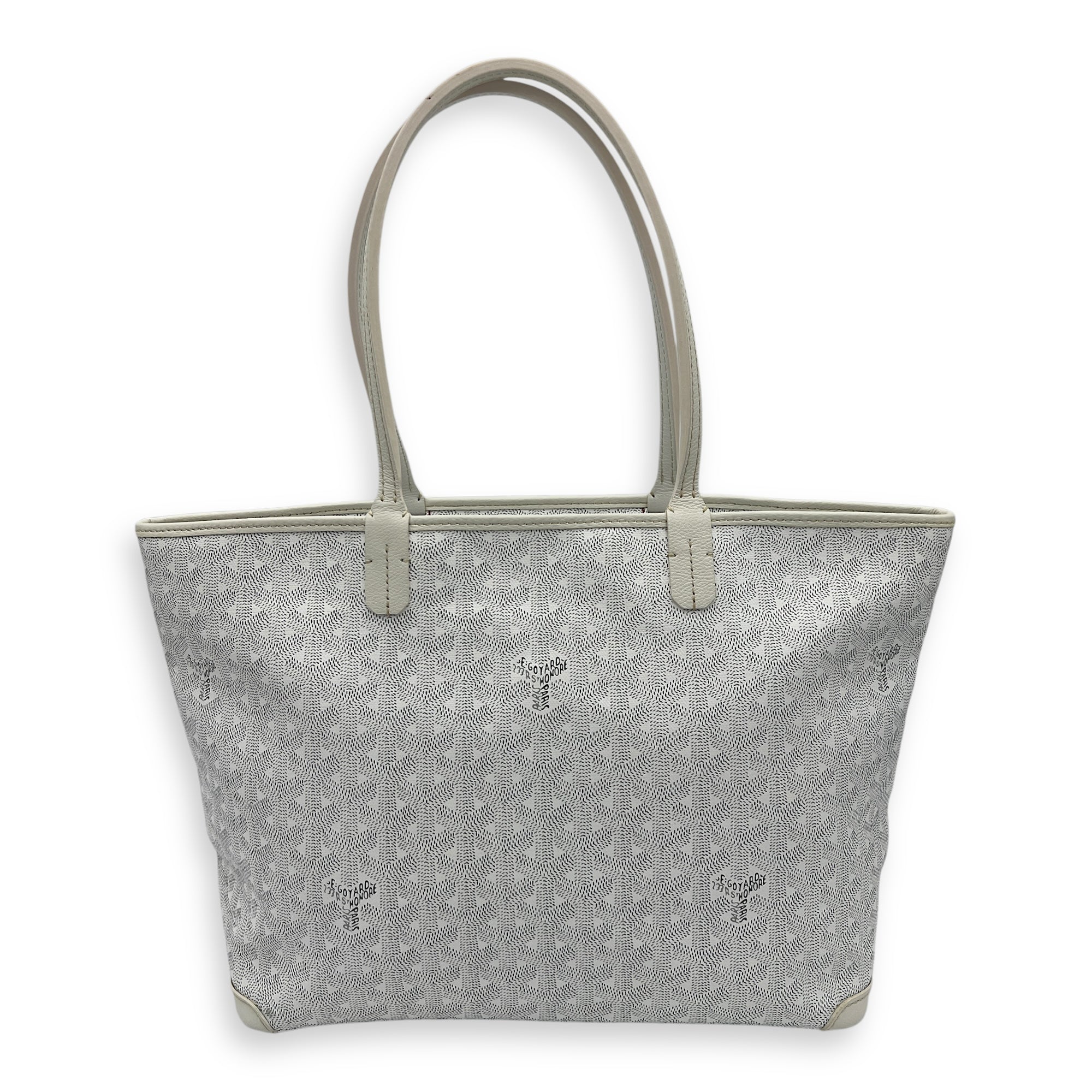 Goyard Artois Tote Bag PM White in Coated Canvas, Silver hardware_1