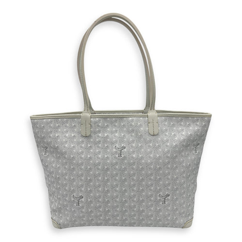 Goyard Artois Tote Bag PM White in Coated Canvas, Silver hardware_1