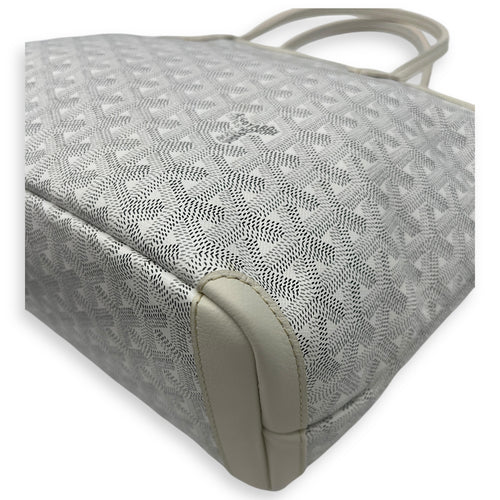 Goyard Artois Tote Bag PM White in Coated Canvas, Silver hardware_10