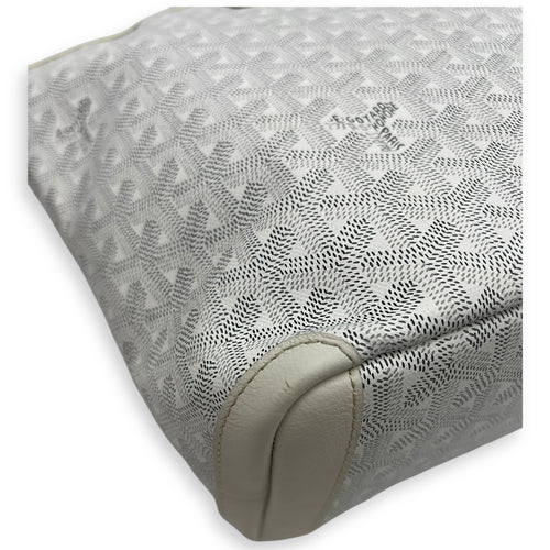 Goyard Artois Tote Bag PM White in Coated Canvas, Silver hardware_11
