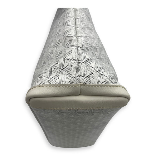 Goyard Artois Tote Bag PM White in Coated Canvas, Silver hardware_12