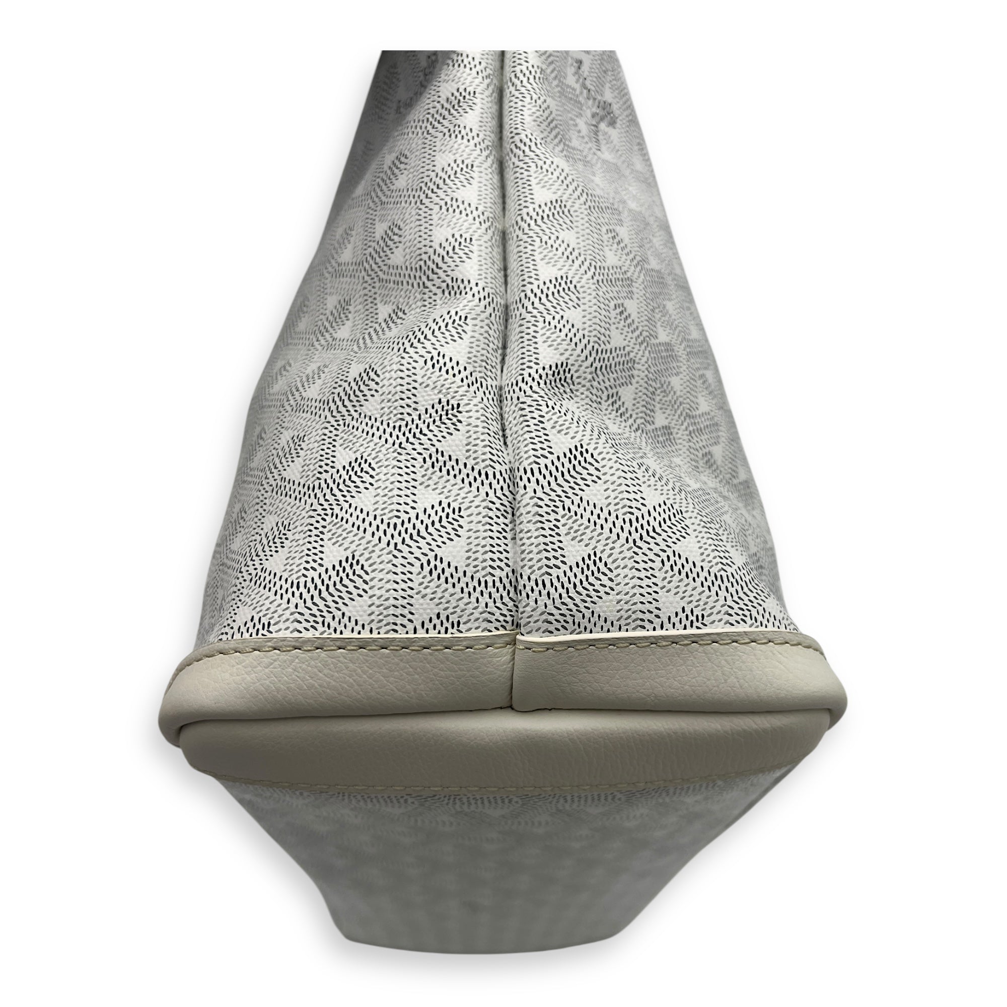 Goyard Artois Tote Bag PM White in Coated Canvas, Silver hardware_13