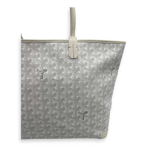 Goyard Artois Tote Bag PM White in Coated Canvas, Silver hardware_14