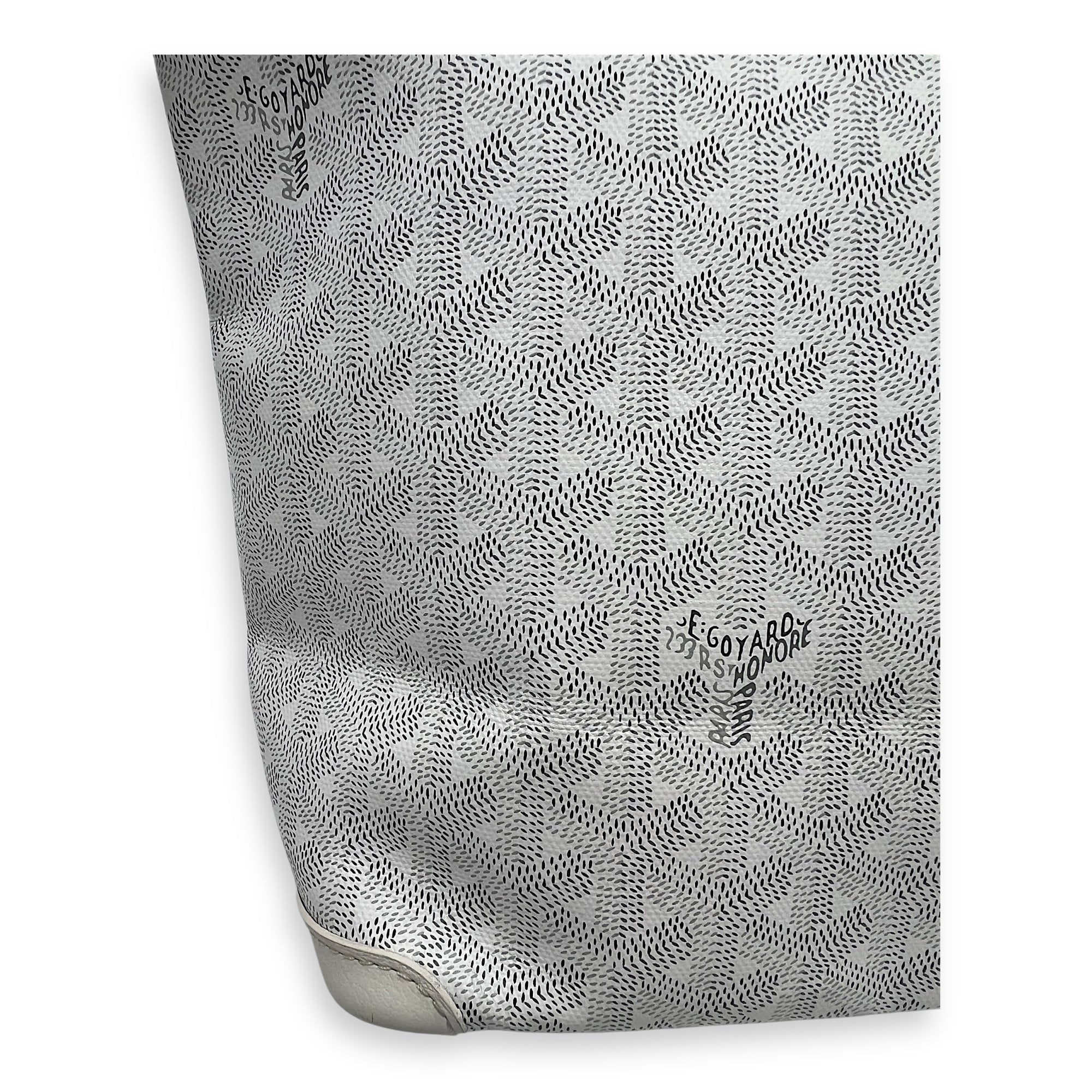 Goyard Artois Tote Bag PM White in Coated Canvas, Silver hardware_15
