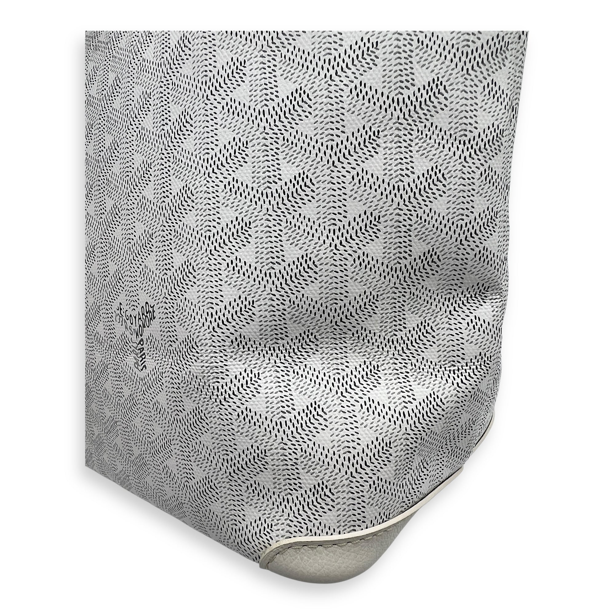 Goyard Artois Tote Bag PM White in Coated Canvas, Silver hardware_16