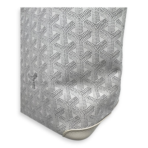Goyard Artois Tote Bag PM White in Coated Canvas, Silver hardware_16