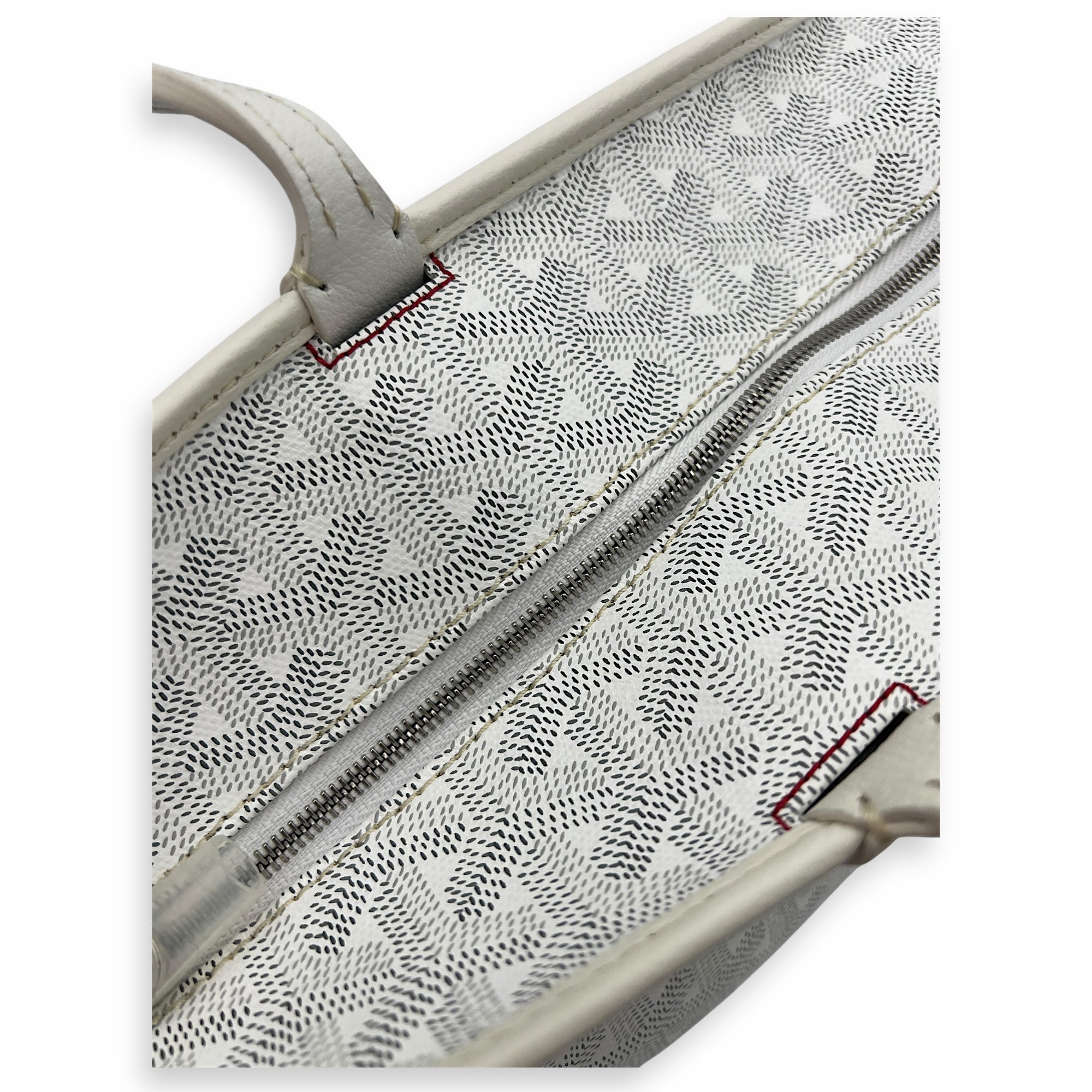 Goyard Artois Tote Bag PM White in Coated Canvas, Silver hardware_18