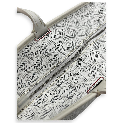 Goyard Artois Tote Bag PM White in Coated Canvas, Silver hardware_18