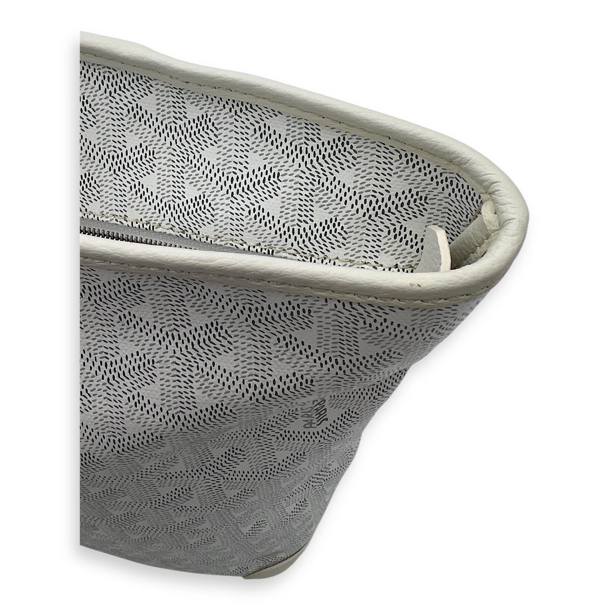 Goyard Artois Tote Bag PM White in Coated Canvas, Silver hardware_19