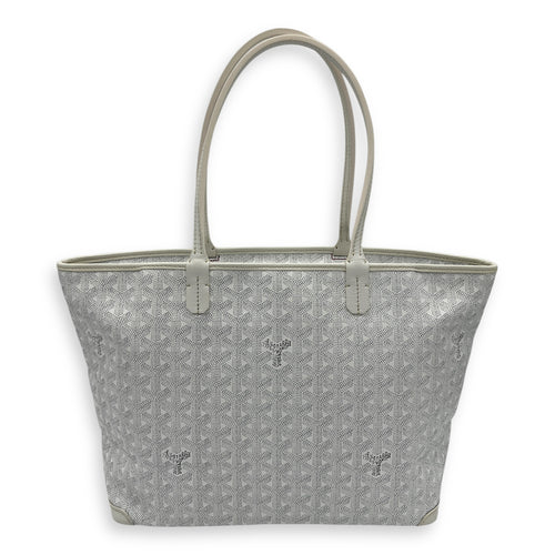 Goyard Artois Tote Bag PM White in Coated Canvas, Silver hardware_2