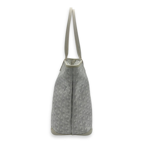 Goyard Artois Tote Bag PM White in Coated Canvas, Silver hardware_3