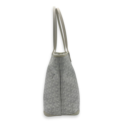 Goyard Artois Tote Bag PM White in Coated Canvas, Silver hardware_4