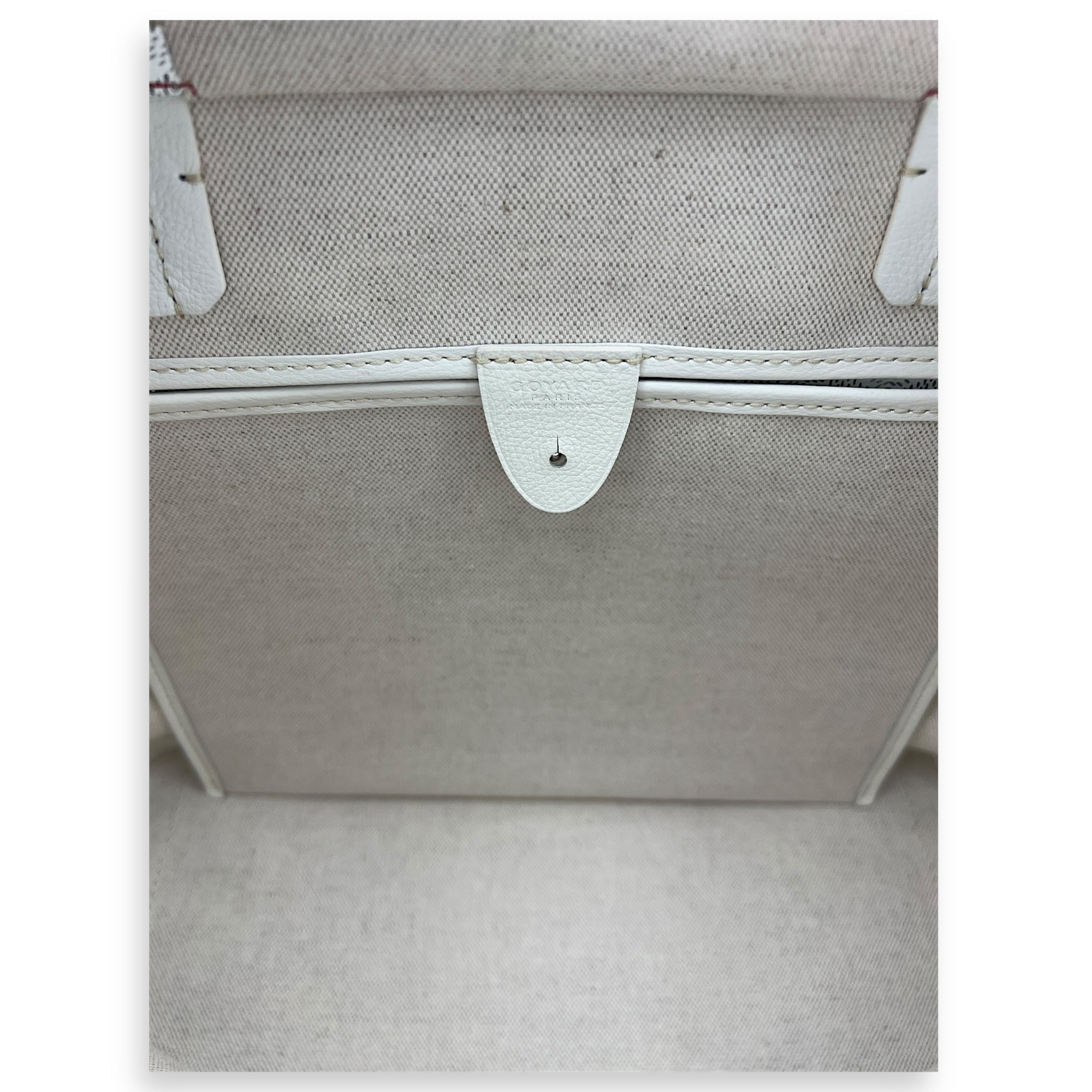 Goyard Artois Tote Bag PM White in Coated Canvas, Silver hardware_7