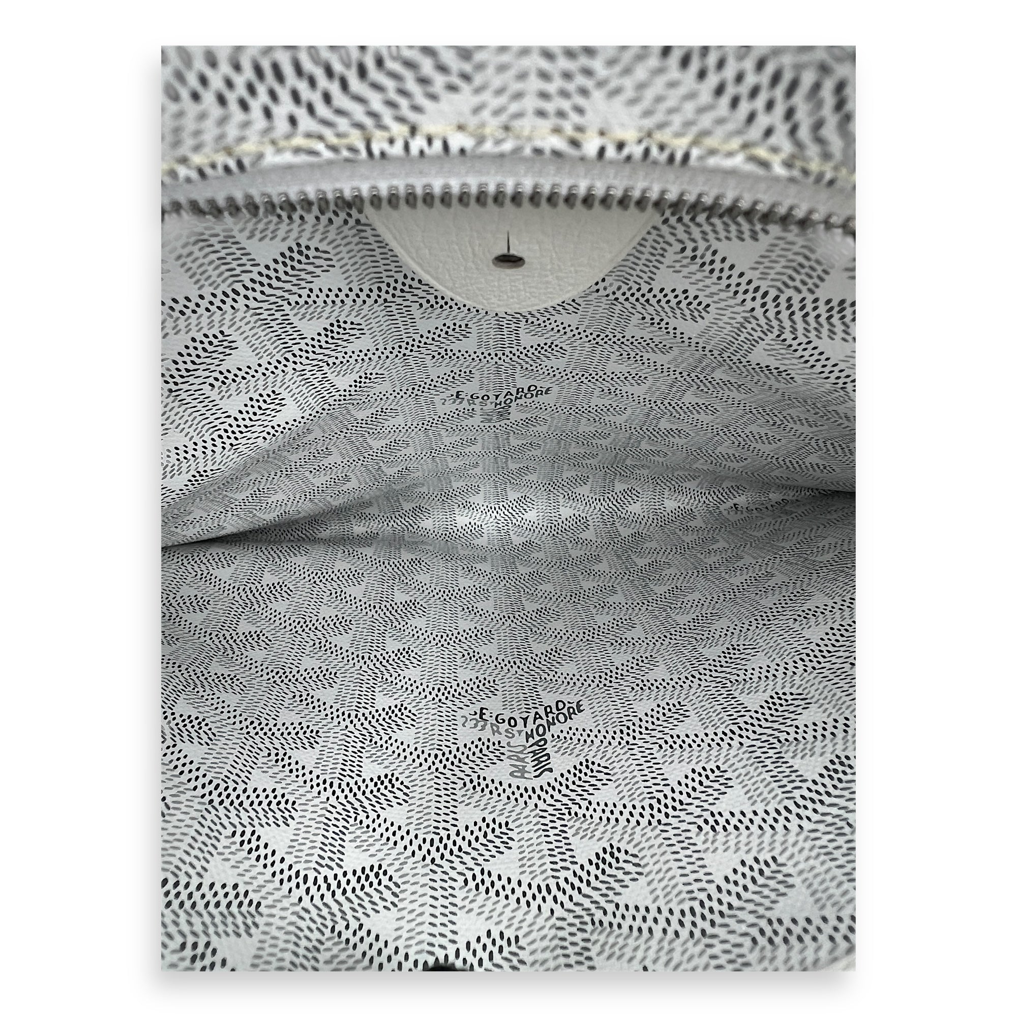 Goyard Artois Tote Bag PM White in Coated Canvas, Silver hardware_8