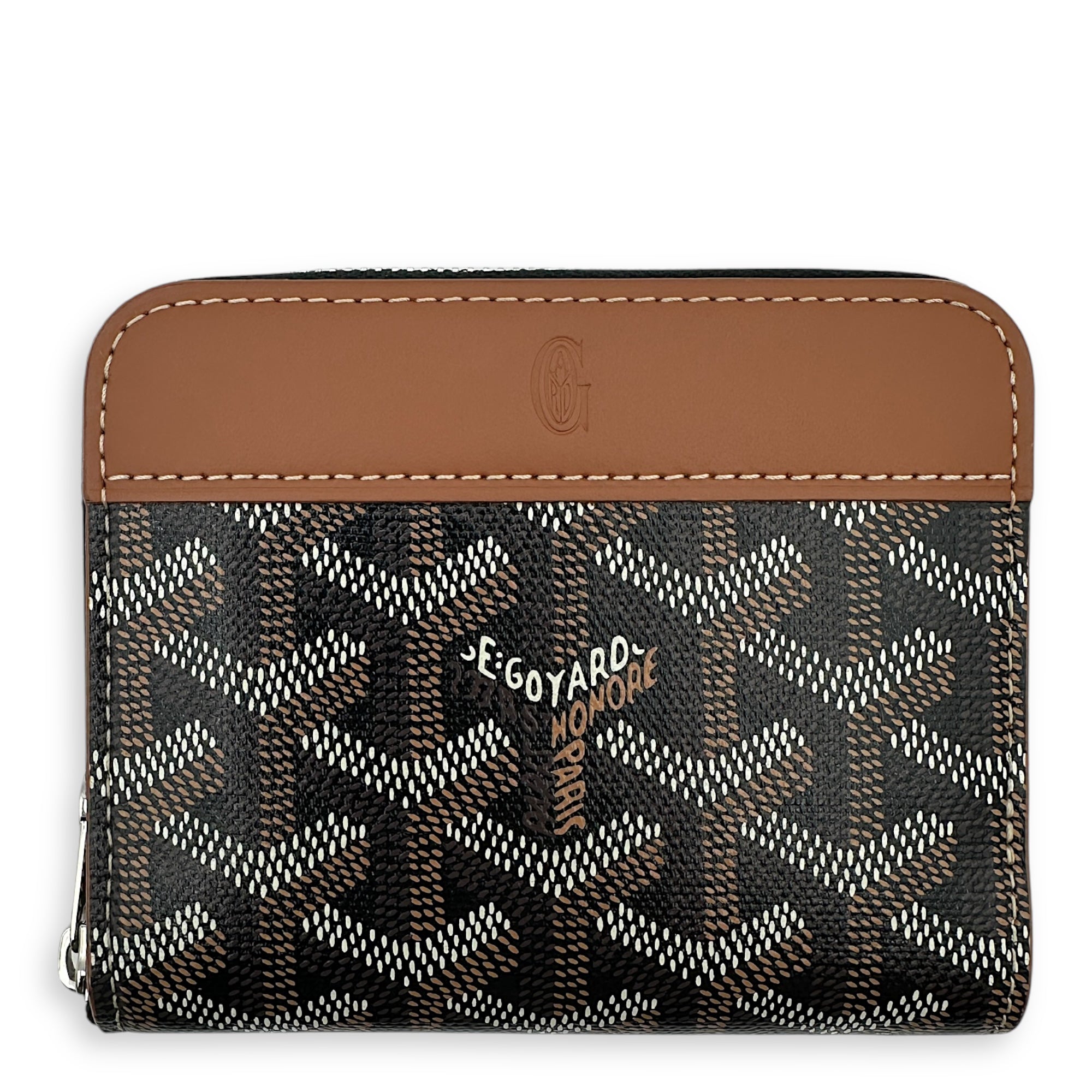 Goyard Matignon Wallet Brown in Coated Canvas, Silver hardware_1