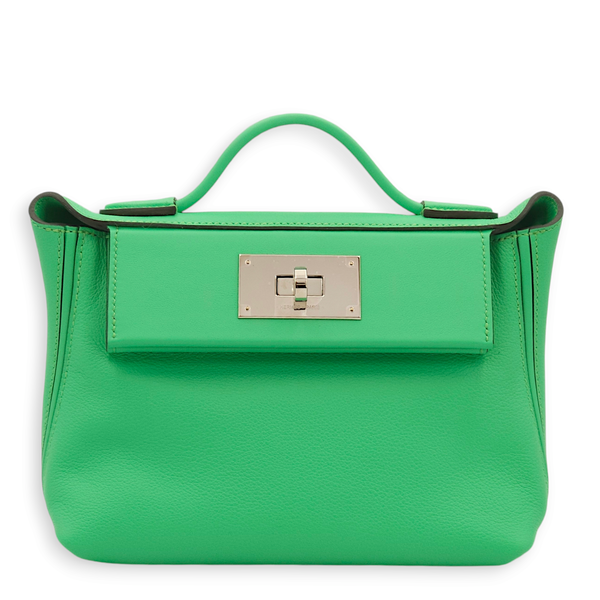 Hermès 24/24-21 Amazone Vert Comics in Evercolor/Swift, Palladium