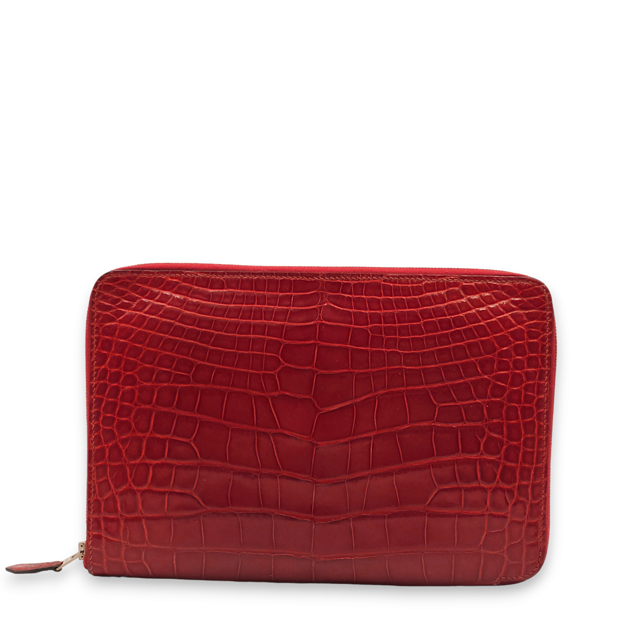 Hermès Azap TGM Rouge Wallet in Shiny Alligator, Palladium hardware  Singapore