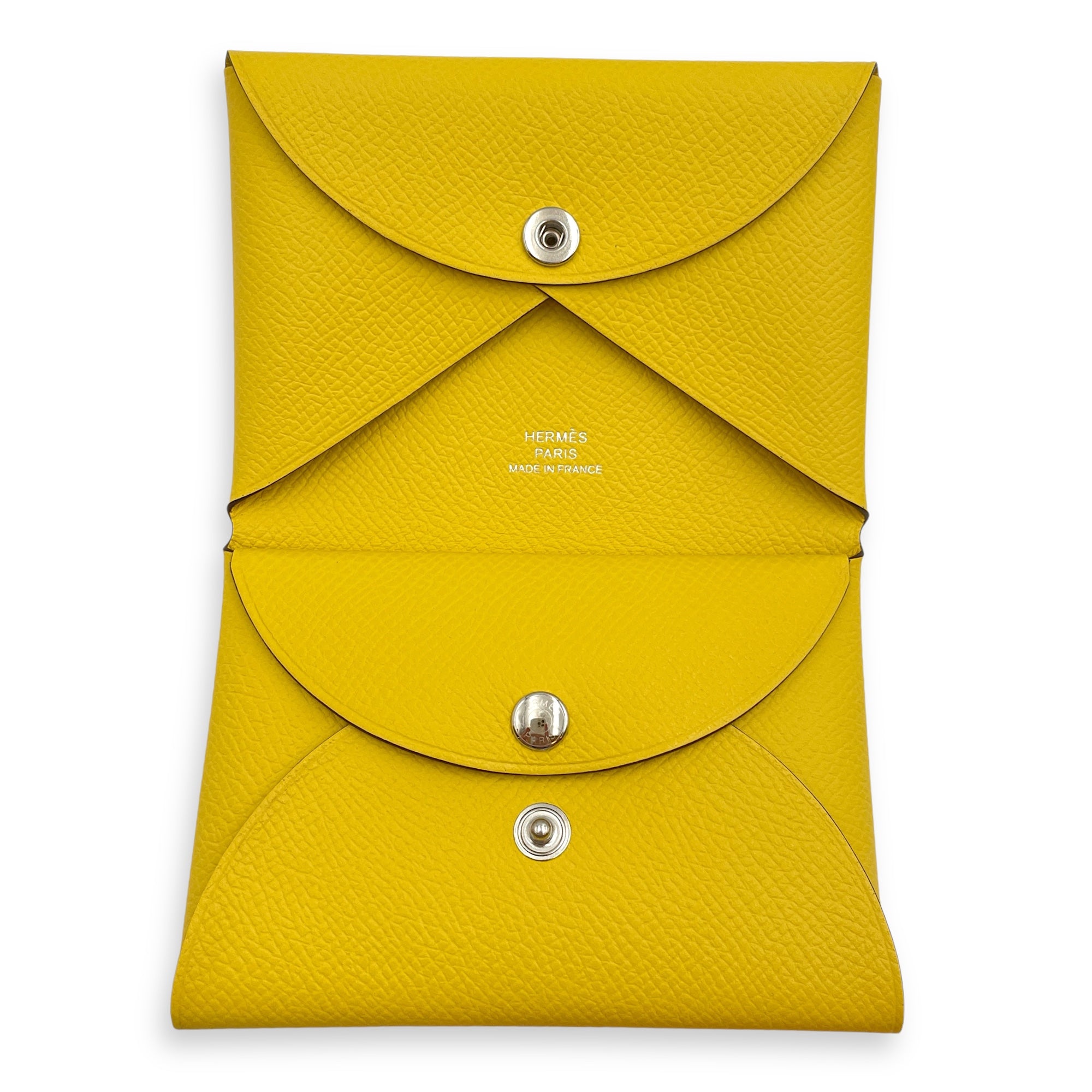 Calvi Duo Jaune De Naples Card Holder in Epsom