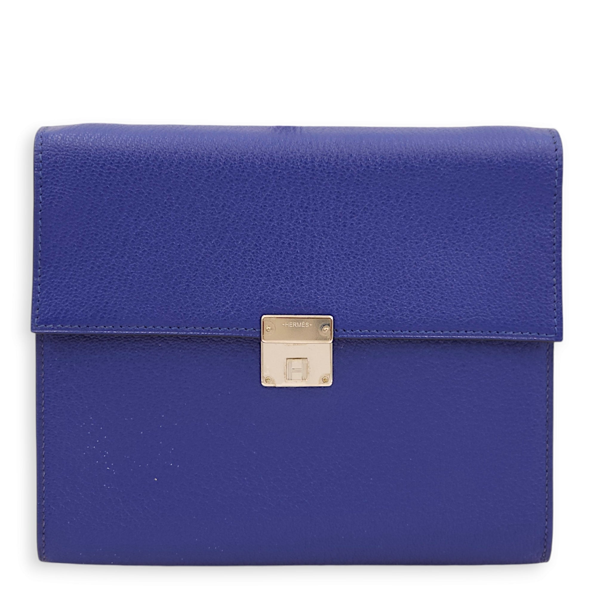 Hermès Clic 16 Blue Electric Wallet, Palladium hardware