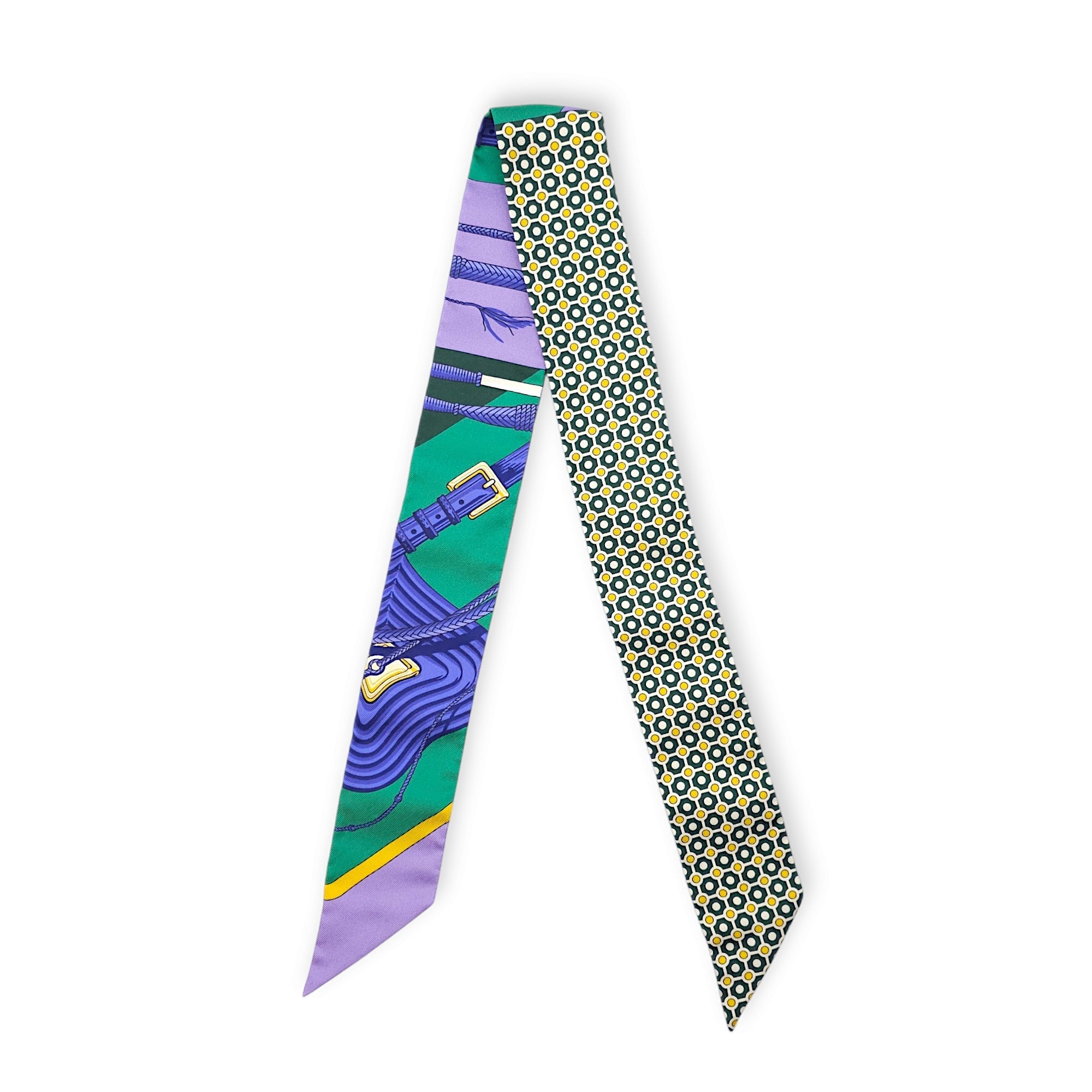 Clic Clac Modern Cannage Violet/Vert/Jaune Twilly in Silk