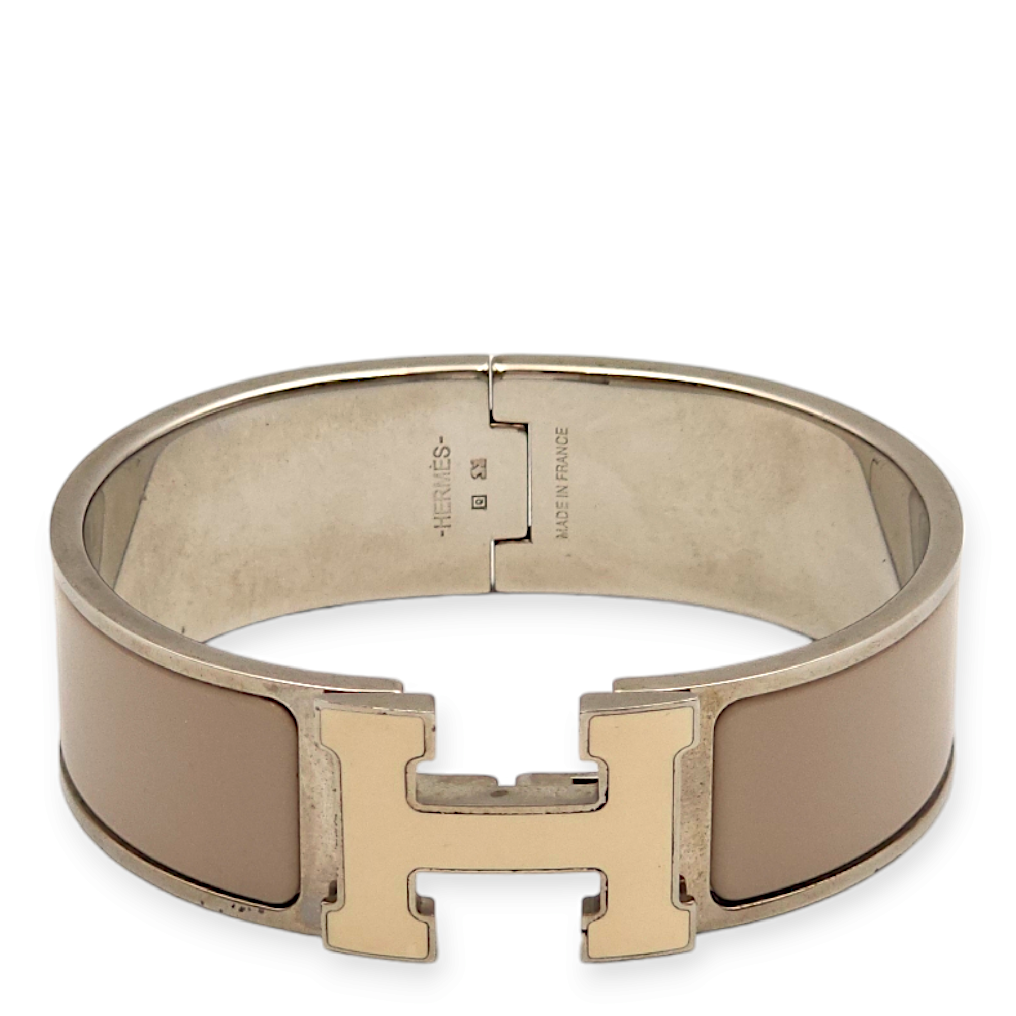 Hermès Clic H Medium Width Marron Bracelet in Enamel Singapore