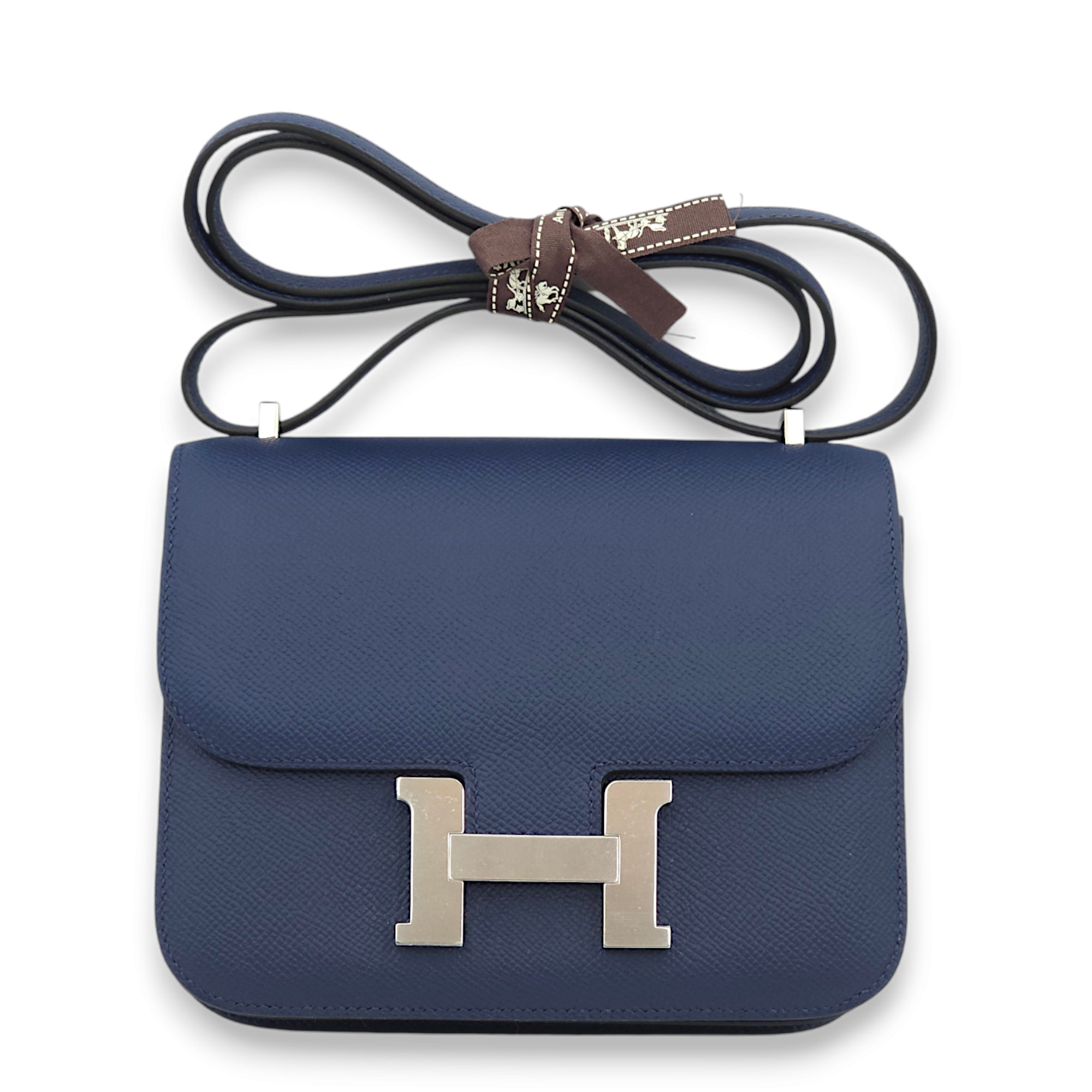 Hermès Constance Mirror 18 Navy in Epsom, Palladium hardware Singapore