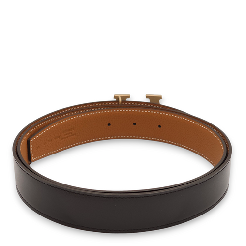 H Buckle Reversible 32mm by 110cm Multi-colour Belt in Togo, Permabrass hardware