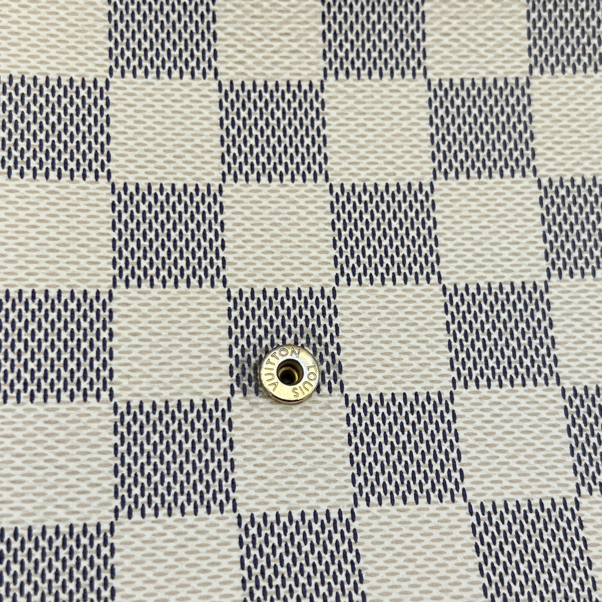 Louis Vuitton Felicie Crossbody Bag Azur in Coated Canvas, Gold hardware_10