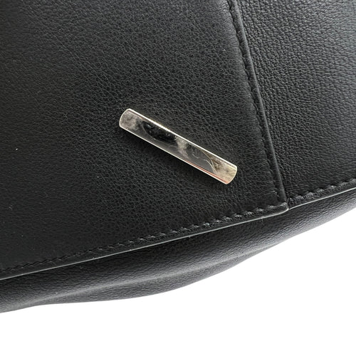Hammock Medium Black Top Handle Bag in Calfskin, Silver hardware