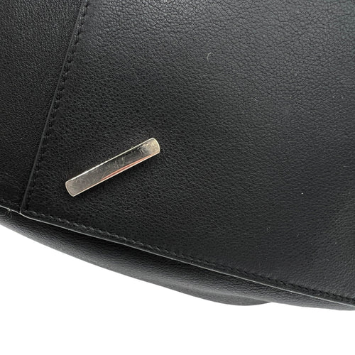 Hammock Medium Black Top Handle Bag in Calfskin, Silver hardware
