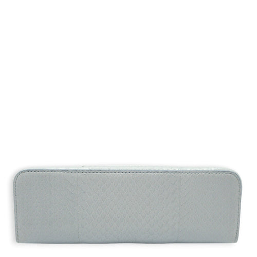 Extra Pocket L19 Light Blue Belle Crossbody Bag in Python Leather, Silver hardware